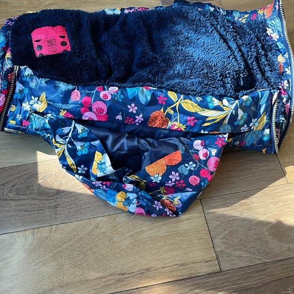 Boboli Spain Bright Floral Print Puffer Jacket Vibrant Colorful Fleece … - Picture 10 of 13